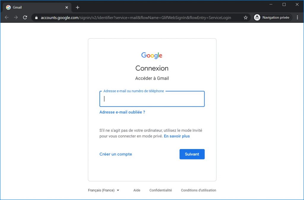 connexion gmail sur navigateur