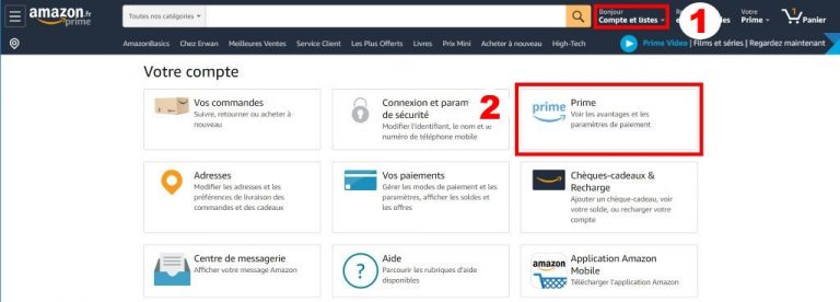 Comment supprimer un compte Amazon et/ou se désabonner de Prime