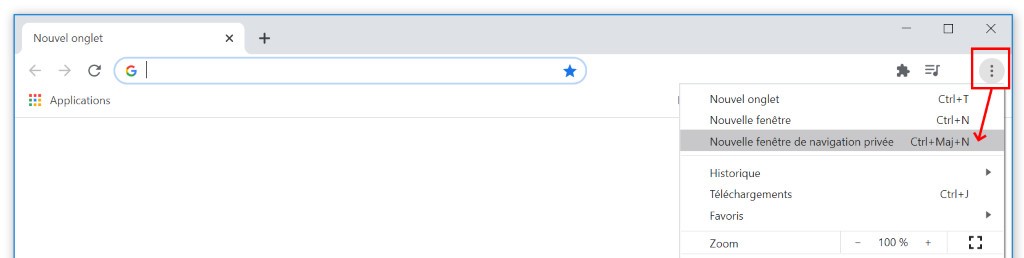 navigation privée google chrome