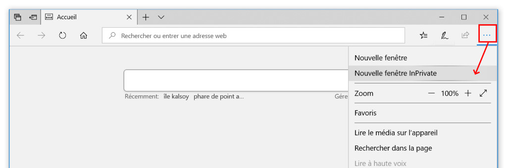 navigation privée sur microsoft Edge