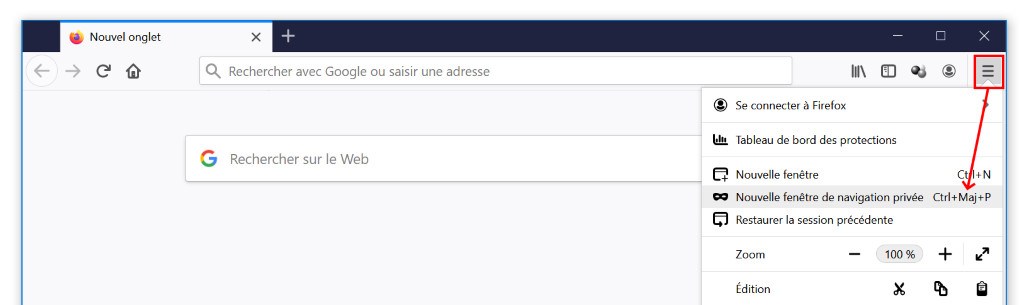 navigation privée mozilla firefox