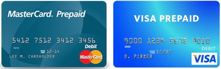 mastercard visa cartes prépayées