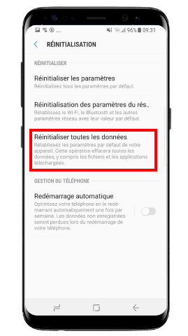 réinitialiser un smartphone android et restaurer les paramètres d’usine