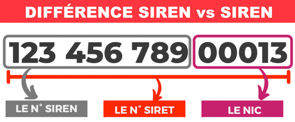 différence SIRET SIREN schéma