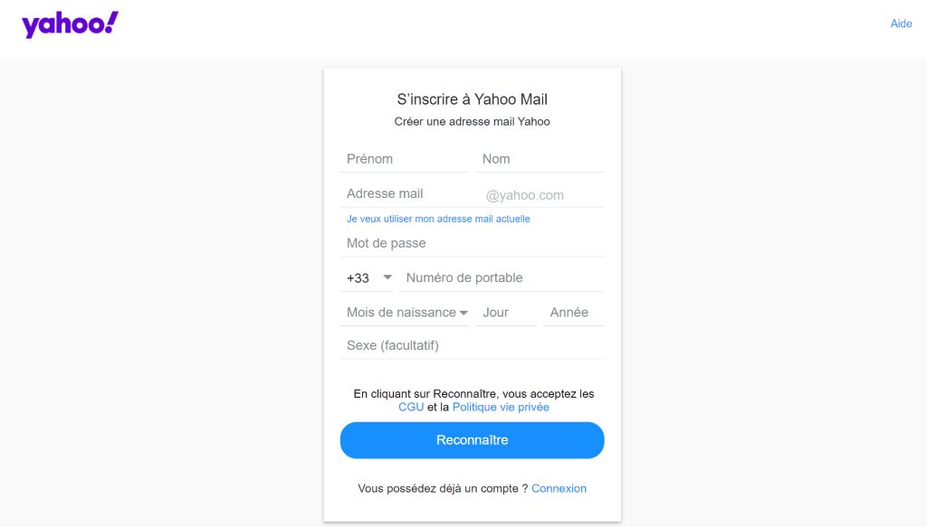 Créer une adresse mail Yahoo