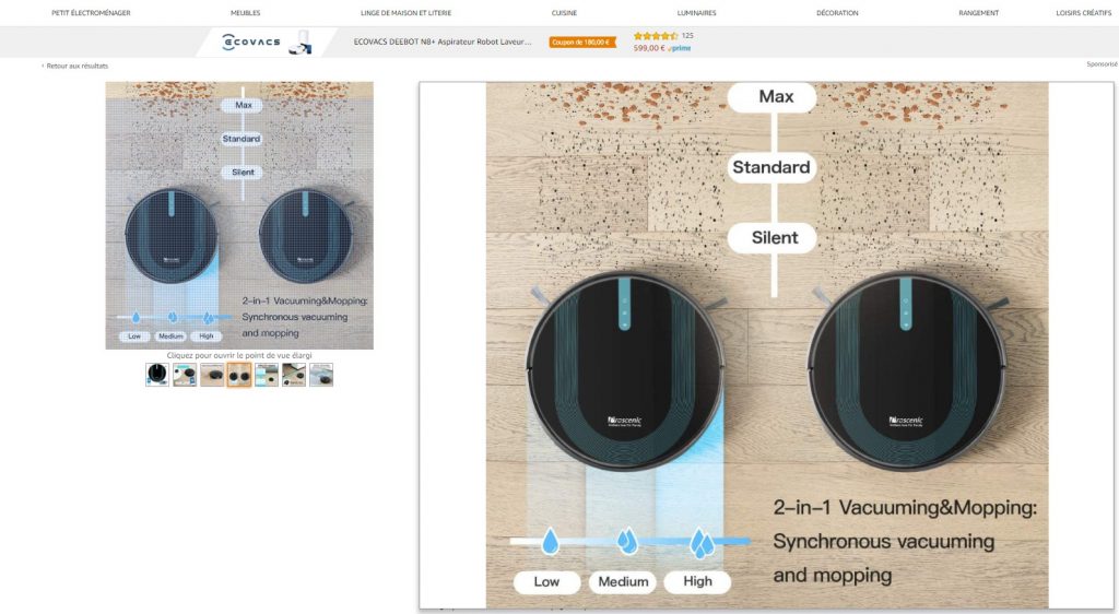 description produits amazon avec images et vidéo