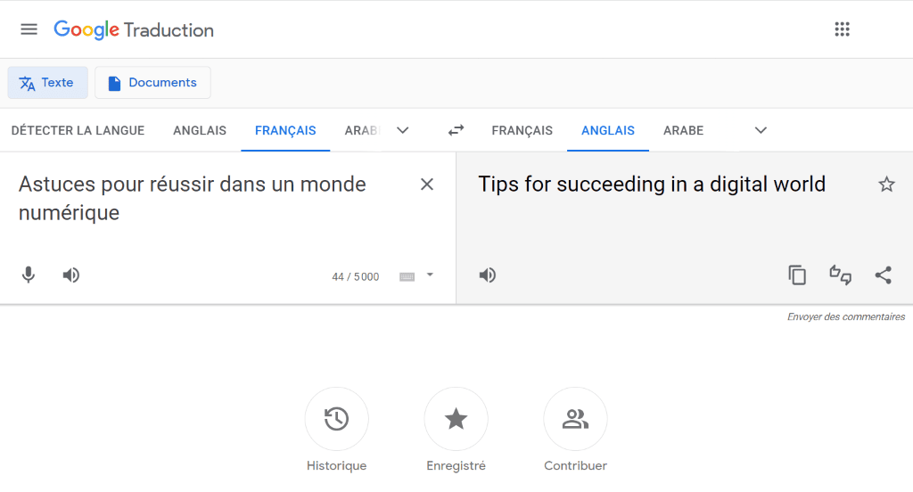 google traduction exemple - translation