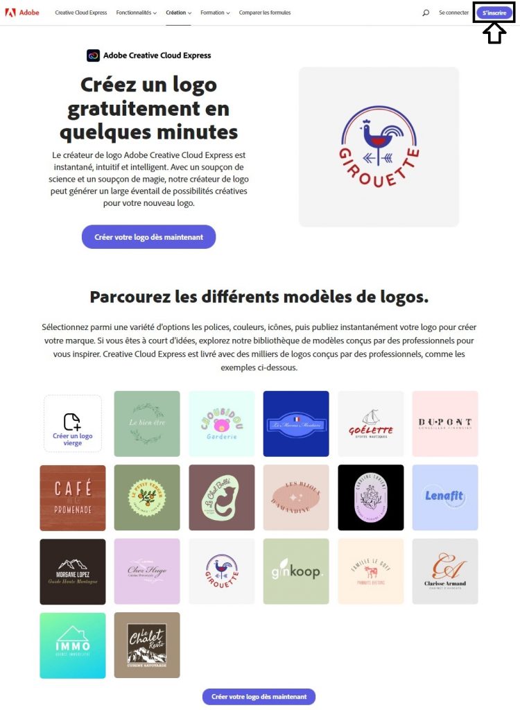 adobe creative cloud express inscription : créez un logo gratuitement en quelques minutes