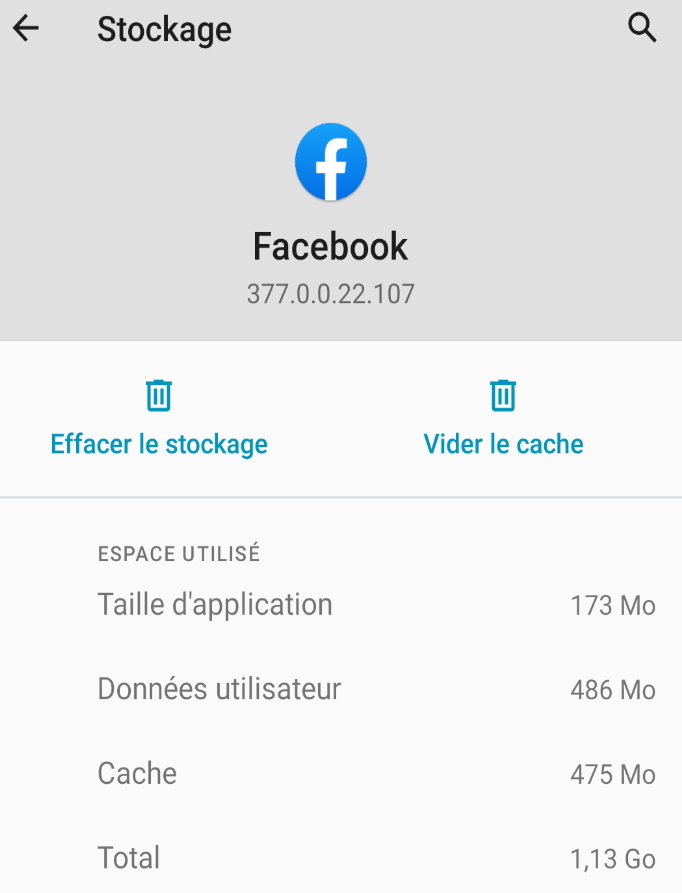 Cache application facebook