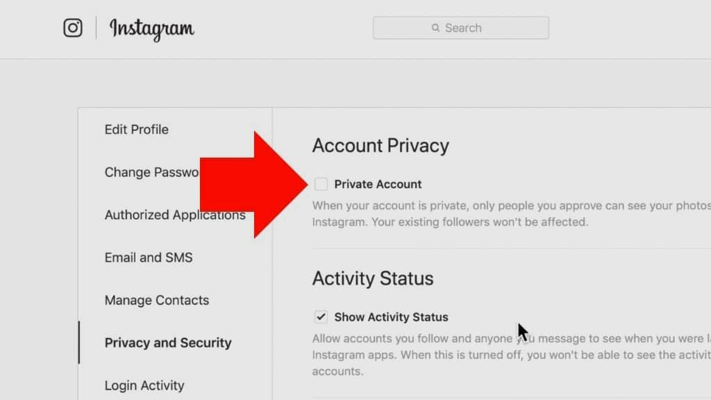 mettre un compte instagram en privé