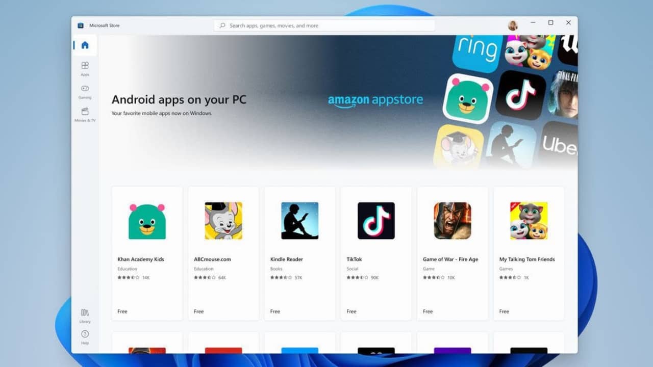 Applications et jeux Android sur Windows 11