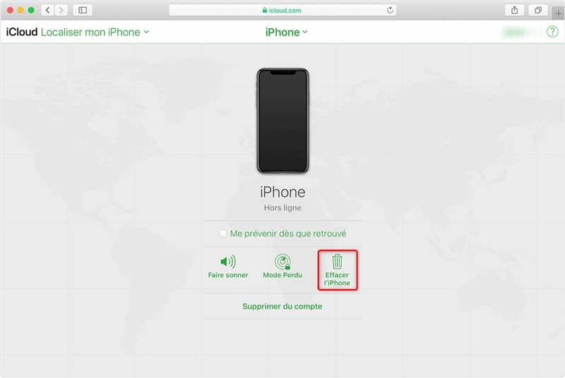 Icloud our effacer téléphone