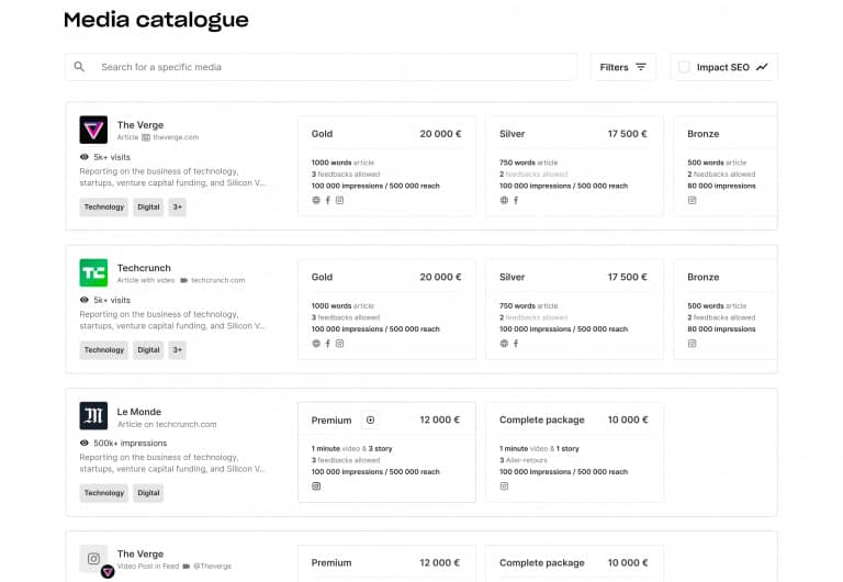 catalogue média getfluence