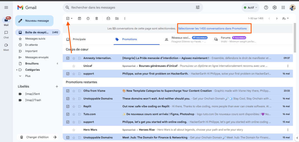 Supression des mails de notifications