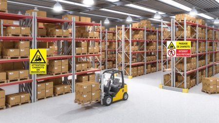 Quelle signalisation installer dans un entrepôt logistique pour sécuriser les flux piétons et engins ? securite entrepot