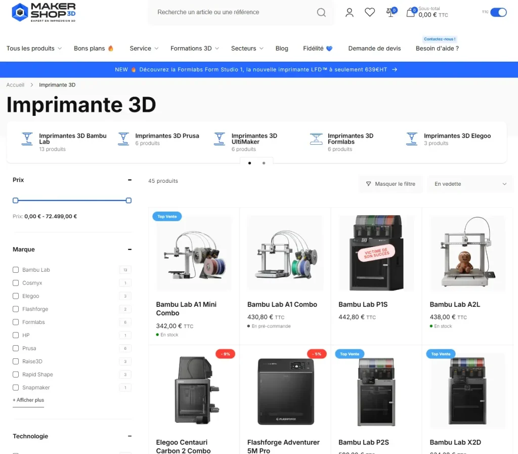 Makershop imprimantes 3D